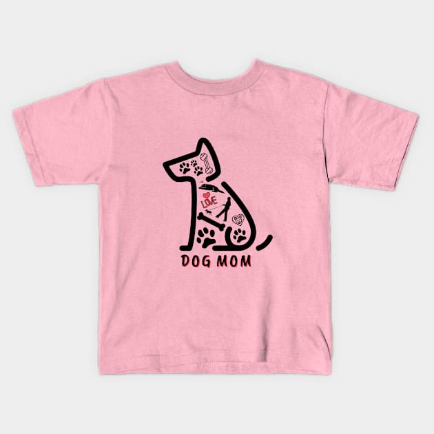 Dog Mom Kids T-Shirt by Rebecca Abraxas - Brilliant Possibili Tees